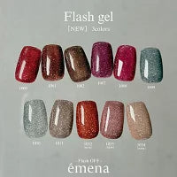 エメナ emena Flash gel 8g 【3色からご選択】 1032 1033 1034 フラッシュジェル カラージェル 秋色 コスモス キラキラ ソフトジェル グリッターラメ ソークオフ ネイルアート ジェルネイル レッド セルフネイル ネイルサロン ネイリスト 新品 送料無料
