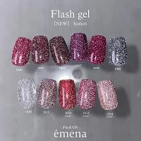 エメナ emena Flash gel 8g 【3色からご選択】 1032 1033 1034 フラッシュジェル カラージェル 秋色 コスモス キラキラ ソフトジェル グリッターラメ ソークオフ ネイルアート ジェルネイル レッド セルフネイル ネイルサロン ネイリスト 新品 送料無料