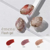 エメナ emena Flash gel 8g 【3色からご選択】 1032 1033 1034 フラッシュジェル カラージェル 秋色 コスモス キラキラ ソフトジェル グリッターラメ ソークオフ ネイルアート ジェルネイル レッド セルフネイル ネイルサロン ネイリスト 新品 送料無料