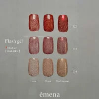 エメナ emena Flash gel 8g 【3色からご選択】 1032 1033 1034 フラッシュジェル カラージェル 秋色 コスモス キラキラ ソフトジェル グリッターラメ ソークオフ ネイルアート ジェルネイル レッド セルフネイル ネイルサロン ネイリスト 新品 送料無料