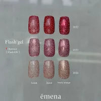 エメナ emena Flash gel 8g 【3色からご選択】 1032 1033 1034 フラッシュジェル カラージェル 秋色 コスモス キラキラ ソフトジェル グリッターラメ ソークオフ ネイルアート ジェルネイル レッド セルフネイル ネイルサロン ネイリスト 新品 送料無料