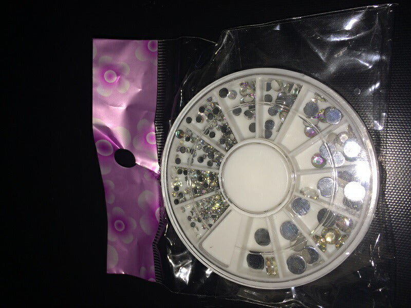 ラインストーン 3D ネイルアート デコレーション 5サイズ【1.5-5mm】 約200個入り クリスタル ネイルパーツ