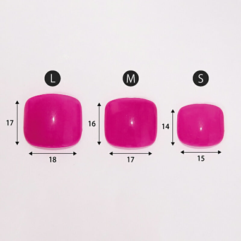 SHAREYDVA ペディチップ S/M/L3サイズ 各30枚計90枚入 ネイルチップ フットネイル