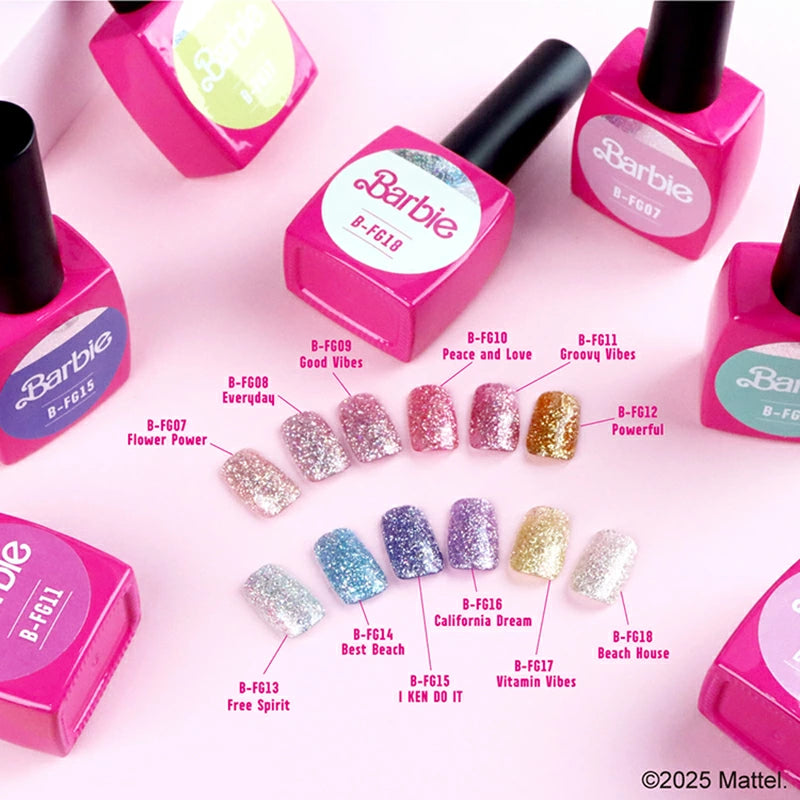 バービー Barbie フラッシュジェル 10g 【12色からご選択】 FG07 FG08 FG09 FG10 FG11 FG12 FG13 FG14 FG15 FG16 FG17 FG18 オーロラ グリッター ラメ キラキラ カラージェル ソフトジェル ソークオフ ジェルネイル