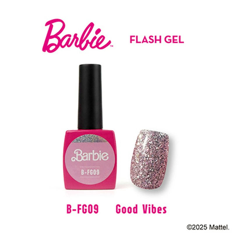 バービー Barbie フラッシュジェル 10g 【12色からご選択】 FG07 FG08 FG09 FG10 FG11 FG12 FG13 FG14 FG15 FG16 FG17 FG18 オーロラ グリッター ラメ キラキラ カラージェル ソフトジェル ソークオフ ジェルネイル