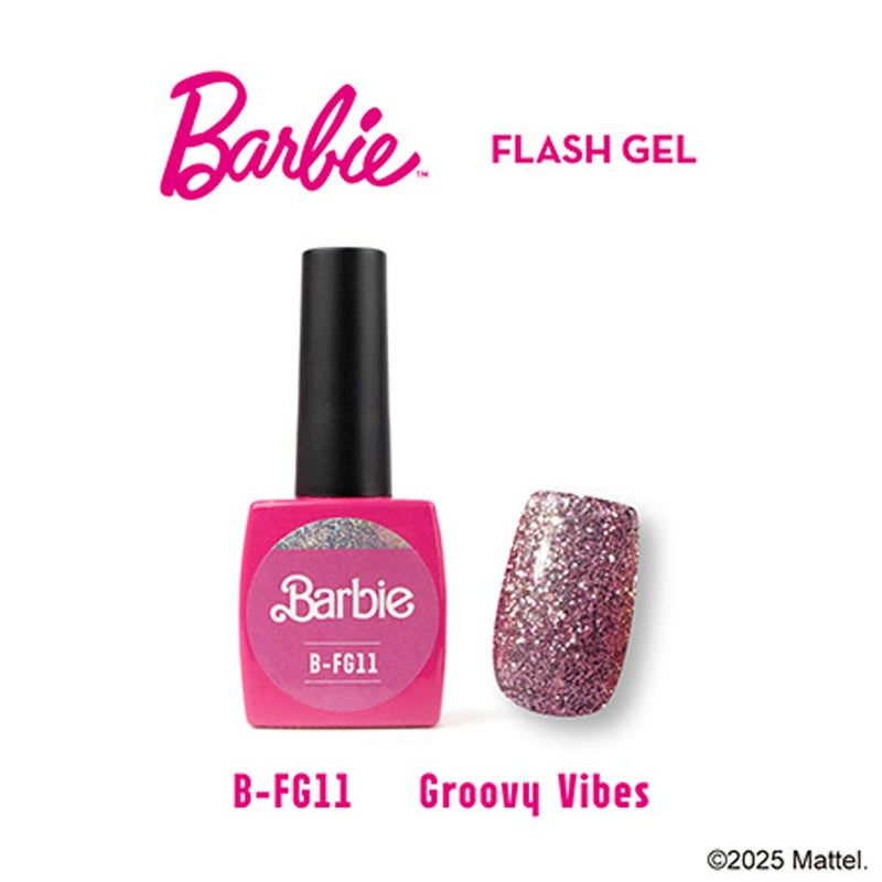 バービー Barbie フラッシュジェル 10g 【12色からご選択】 FG07 FG08 FG09 FG10 FG11 FG12 FG13 FG14 FG15 FG16 FG17 FG18 オーロラ グリッター ラメ キラキラ カラージェル ソフトジェル ソークオフ ジェルネイル