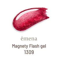 エメナ emena Magnety Flash gel 8g 【2色からご選択】 1308 1309 マグネティフラッシュジェル マグネットジェル マグネットネイル 磁石 小悪魔カラー 微粒子 奥行き グリッター ラメ ソフトジェル ソークオフ ジェルネイル セルフ レッド 新品 ネイル