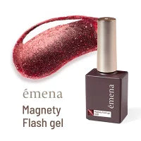 エメナ emena Magnety Flash gel 8g 【2色からご選択】 1308 1309 マグネティフラッシュジェル マグネットジェル マグネットネイル 磁石 小悪魔カラー 微粒子 奥行き グリッター ラメ ソフトジェル ソークオフ ジェルネイル セルフ レッド 新品 ネイル