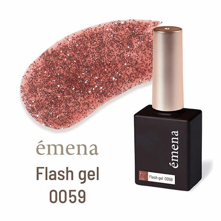 エメナ emena Flash gel 8g 0059 フラッシュジェル カラージェル グリッター ラメ 暖色系 テラコッタローズ ブラウン レッド フラッシュグリッター ネイルカラー ソフトジェル ソークオフ ジェルネイル ネイルサロン セルフネイル ネイル用品 新品 送料無料