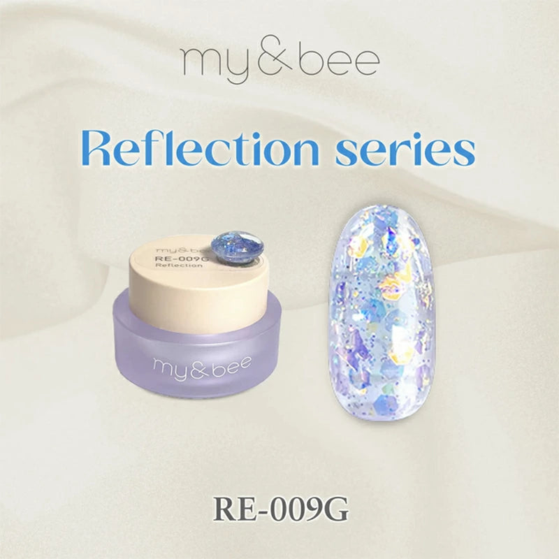 マイビー my&bee カラージェル リフレクション 4g 【12種からご選択】 RE-001G-RE-012G ジェルネイル ホログラム ラメ グリッター オーロラ ニュアンス フラッシュネイル 立体感 ネイルアート ソフトジェル ソークオフ セルフネイル ネイル用品