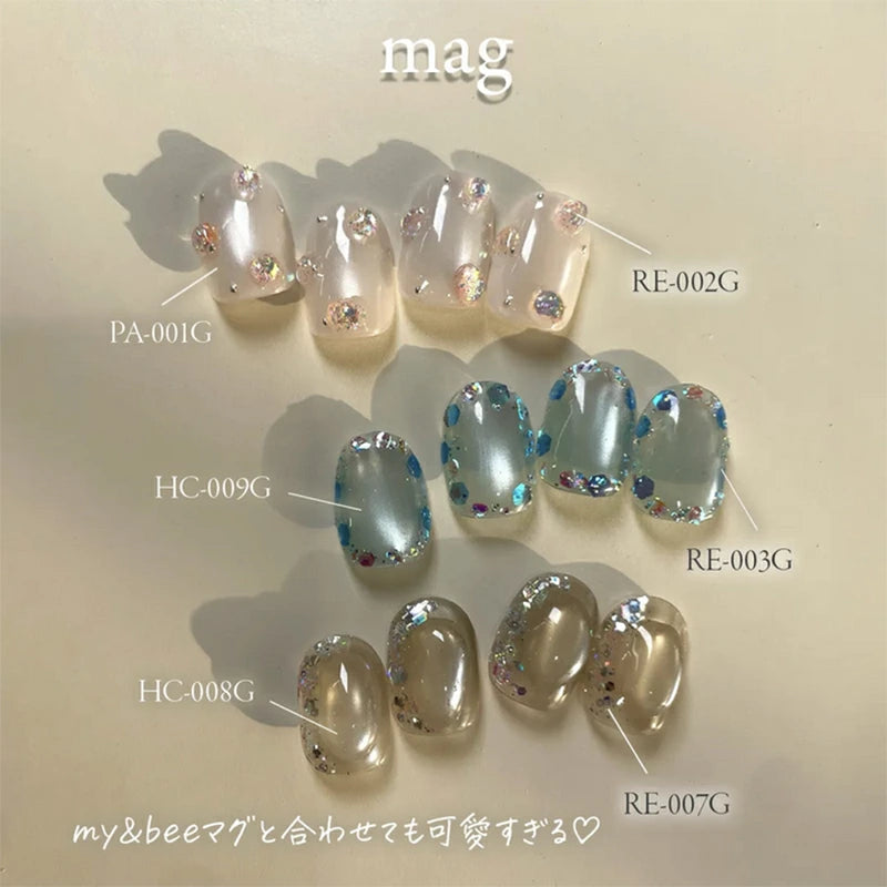 マイビー my&bee カラージェル リフレクション 4g 【12種からご選択】 RE-001G-RE-012G ジェルネイル ホログラム ラメ グリッター オーロラ ニュアンス フラッシュネイル 立体感 ネイルアート ソフトジェル ソークオフ セルフネイル ネイル用品