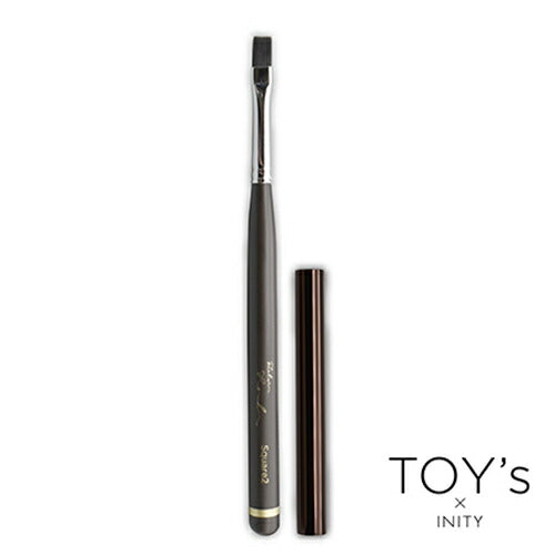 TOY's × INITY ブラシ アトリエロンド Brush atelier Rond 1本 【2種からご選択】 ネイルブラシ 筆 スクエア マーク ワンカラー グラデーション クラックネイル ツイード柄 ニュアンス キャップ付 ジェルネイル ネイルアート デザイン トイズ バイ アイニティ 新品 送料無料