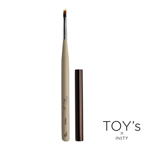 TOY's × INITY ブラシ アトリエロンド Brush atelier Rond 1本 【2種からご選択】 ネイルブラシ 筆 スクエア マーク ワンカラー グラデーション クラックネイル ツイード柄 ニュアンス キャップ付 ジェルネイル ネイルアート デザイン トイズ バイ アイニティ 新品 送料無料