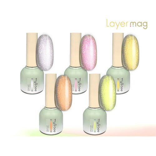 マイビー my&bee レイヤーマグ 8ml 【5色からご選択】 LM-012GからLM-016G マグネットジェル ジェルネイル カラージェル セルフネイル グリッター ラメ ニュアンス ソフトジェルタイプ ソークオフタイプ ネイルアート ネイルデザイン ネイルサロン ネイリスト 新品 送料無料